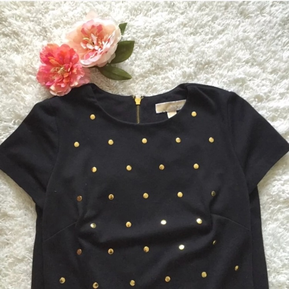Michael Kors Black dress w/ Gold studs